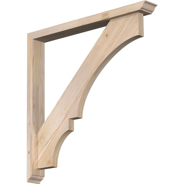 Ekena Millwork Balboa Traditional Smooth Bracket w/ Offset Brace, Douglas Fir, 3 1/2"W x 30"D x 30"H BKT0402X30X30BOA01SDF - main